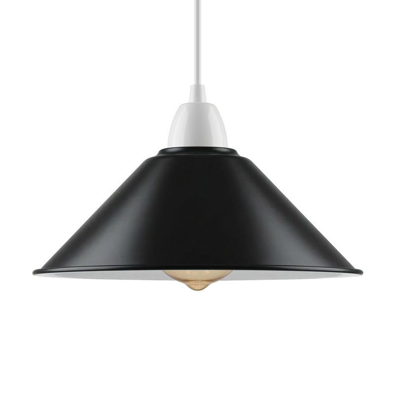 10cm H Metal Cone Lamp Shade, Black/White