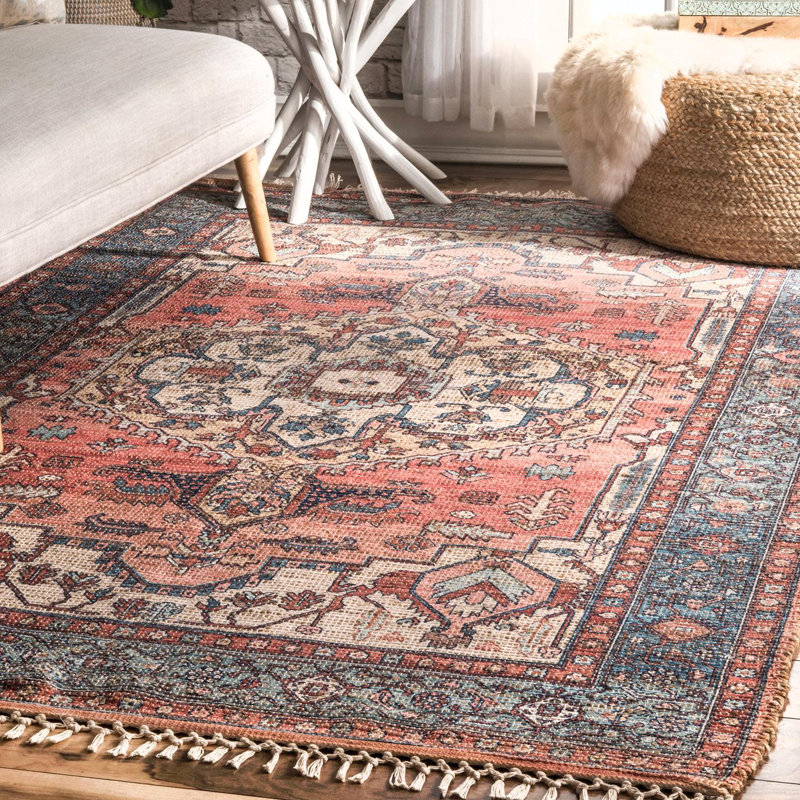 Tapis oriental tissé à plat Glenni, Rectangle 5 pi x 8 pi