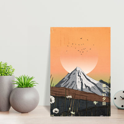 Art contemporain, paysage paisible paisible oiseau serein