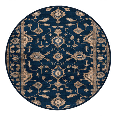 Machine Washable Overdyed Blue Area Rug