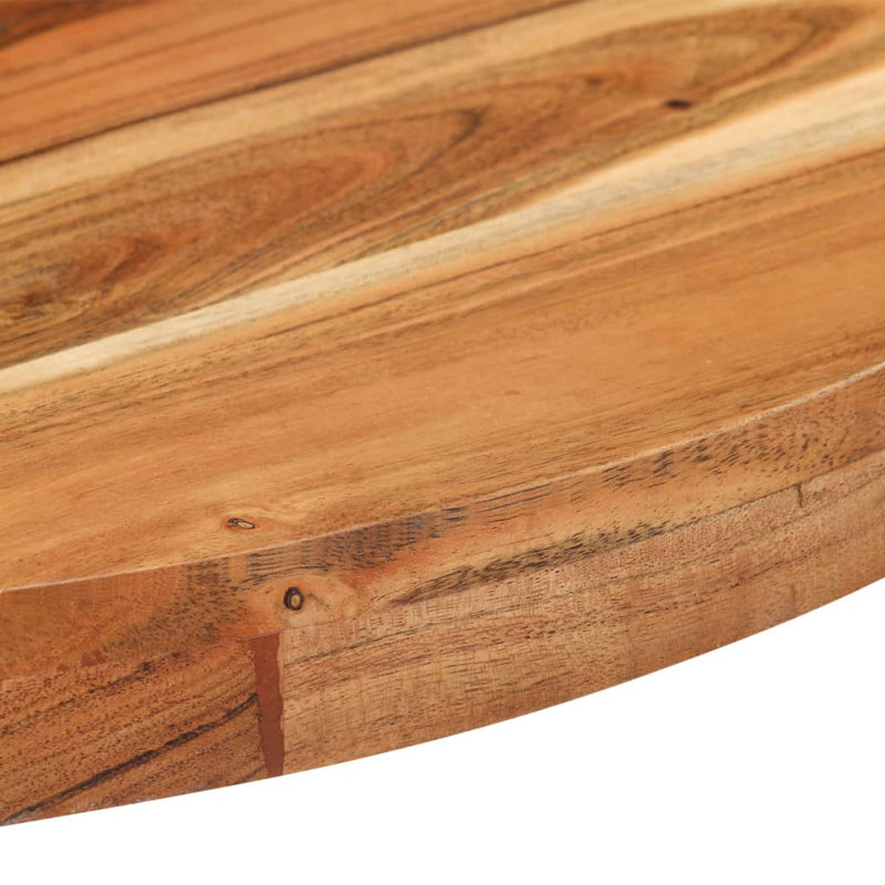 Bistro Table Round Solid Acacia Wood, 27.56" D x 27.56" L, Walnut