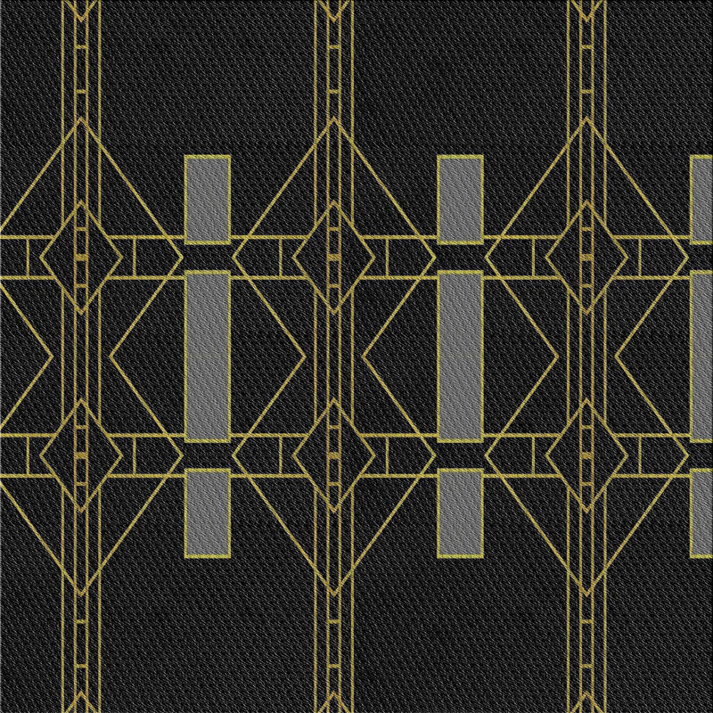 Tapis de zone noire à motifs, Carré 5 pi