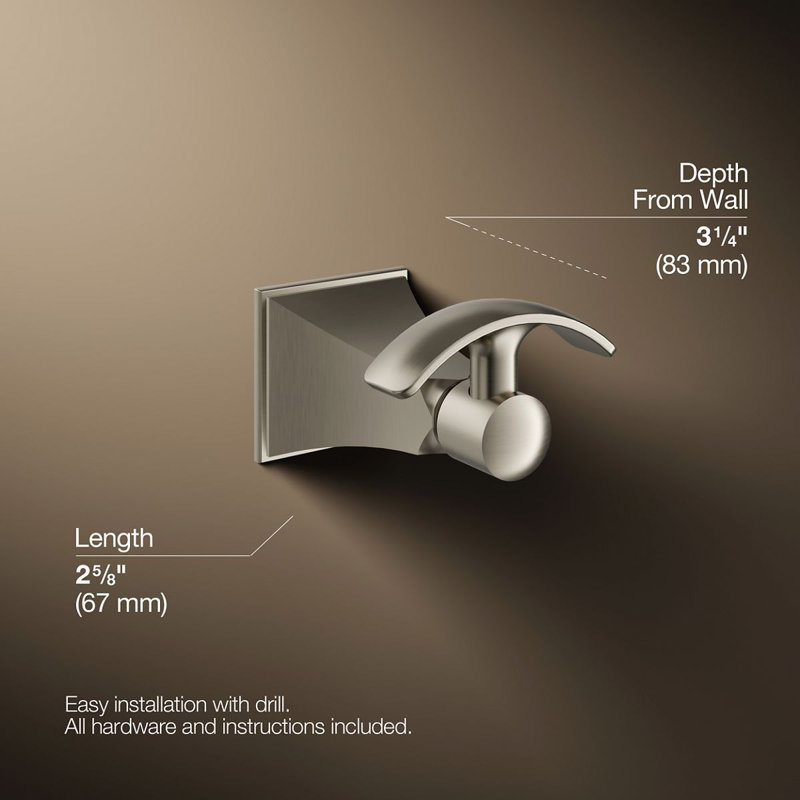 Memoirs® Wall Mounted Robe Hook, Vibrant Brushed Nickel