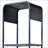 Concrete Grey And Black 2-Shelf Side Pier With 1 Drawer