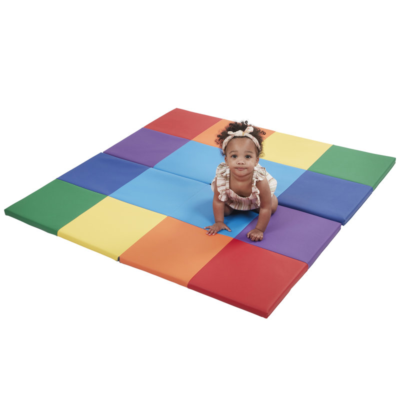 Tapis de jeu carrée pliable ECR4Kids SoftZone, Assorti