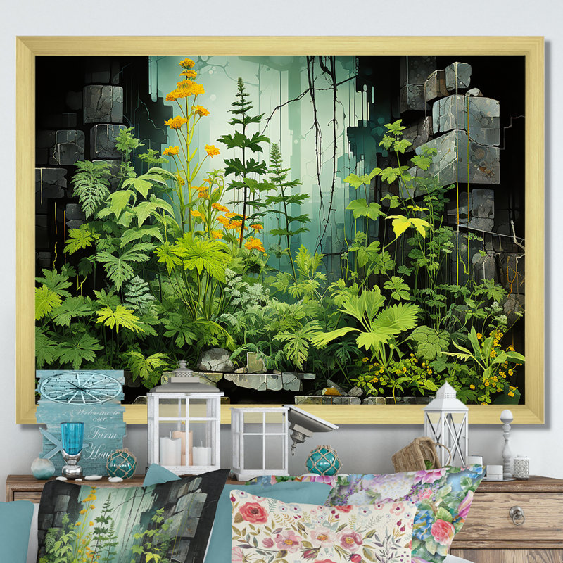 Blooming Urban Harvest, Cadre doré simple, H 34 po x l 44 po x P 1,5 po