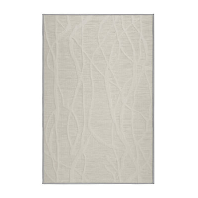 Machine Washable Abstract Gray Area Rug