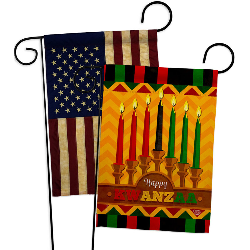 Drapeau de jardin 18,5 po x 13 po Happy Kwanzaa
