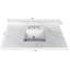 Plateau de meuble-lavabo en quartz 43 po, lavabo central encastré à simple cuve de 3/4 po d'épaisseur, dosseret de 4 po de hauteur, 3 trous de robinet pré-percés, résistant aux taches et à la chaleur, quartz blanc de Carrare avec veines