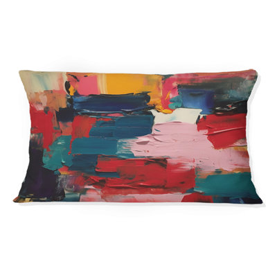 Coussin Red Teal Cubist Fusion - Cubism
