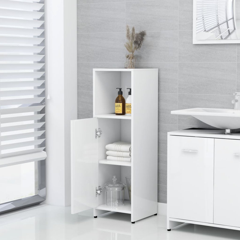 Bathroom Cabinet Bath Linen Cabinet Bathroom Vanity Engineered Wood, White