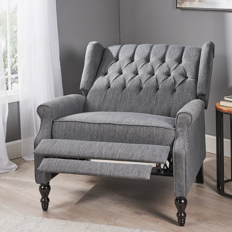 Fauteuil inclinable à un et demi siège, Tissu gris charbon