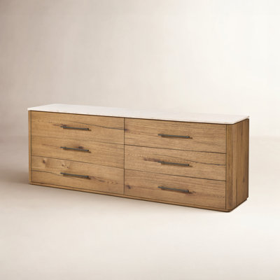 Vincente Raleigh 6 Drawer Dresser-Cappuccino Marble