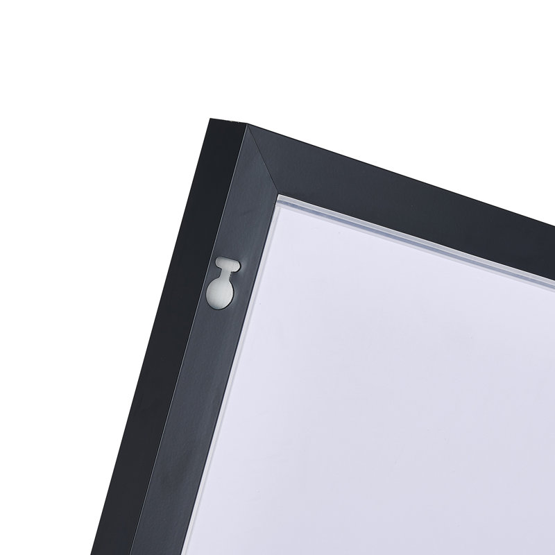 Miroir rectangulaire noir autoportant pleine longueur, 65 po x 22 po, Noir