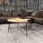Alisone Metal Two-Toned Wood Split Tray Black Coffee Table