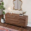 Buffet 63 "à motif de vagues moderne avec 4 portes, tablettes réglables et finition grain de bois noyer