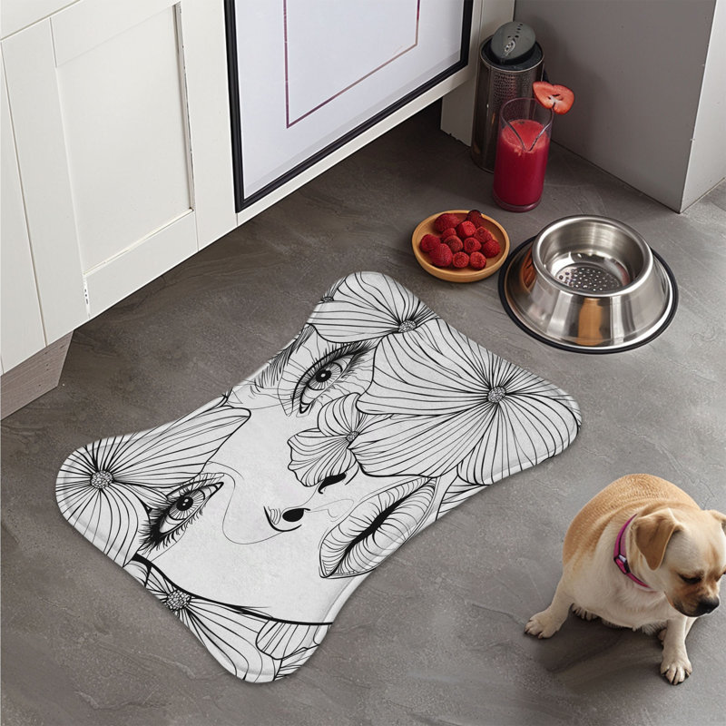 Tapis à motif floral - 1 pièce