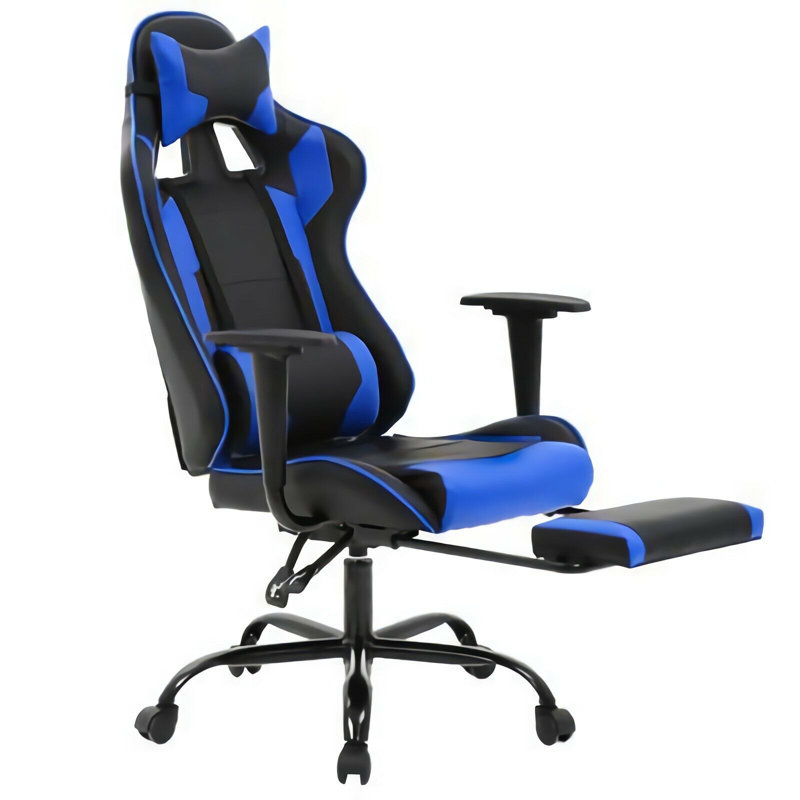 Fauteuil de jeu PC et de course, Bleu