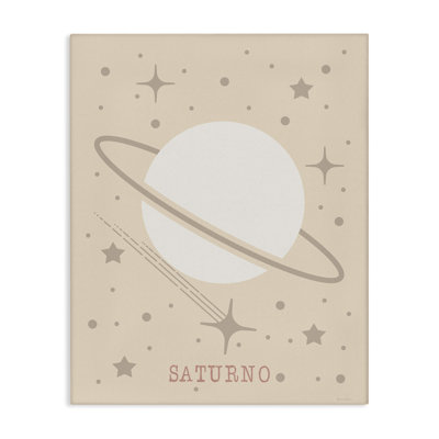 Minimal Saturn avec toile d'étoiles, design par Daniela Santiago
