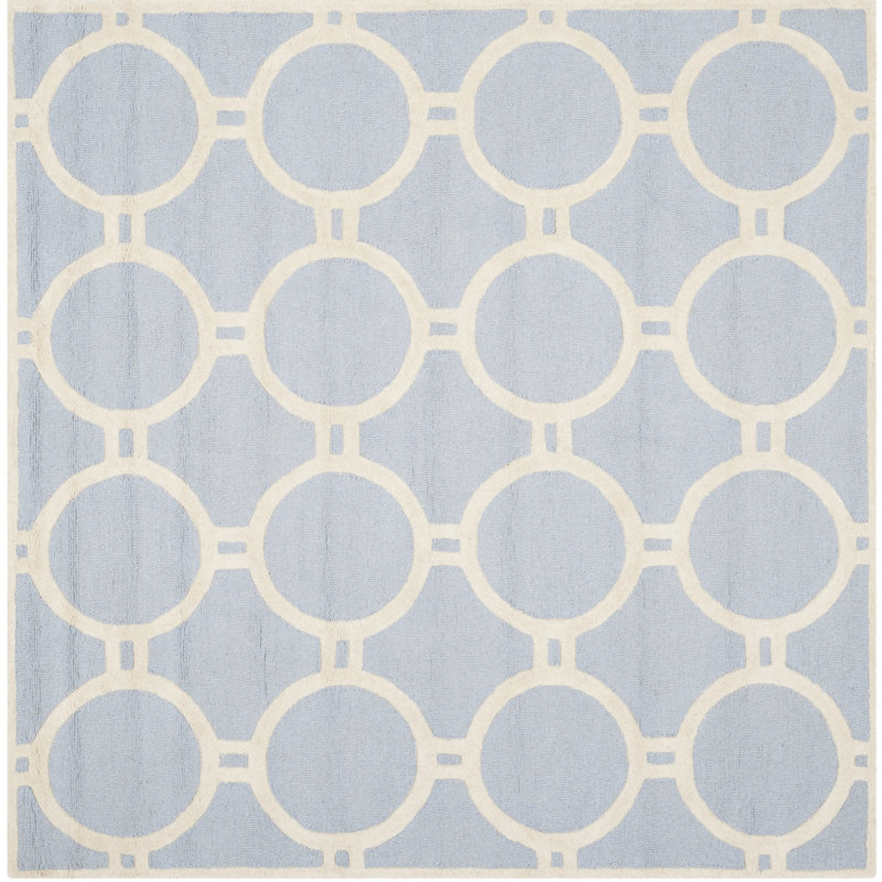 Sanyla Cambridge Hand Tufted Wool Geometric Rug, Square 6'