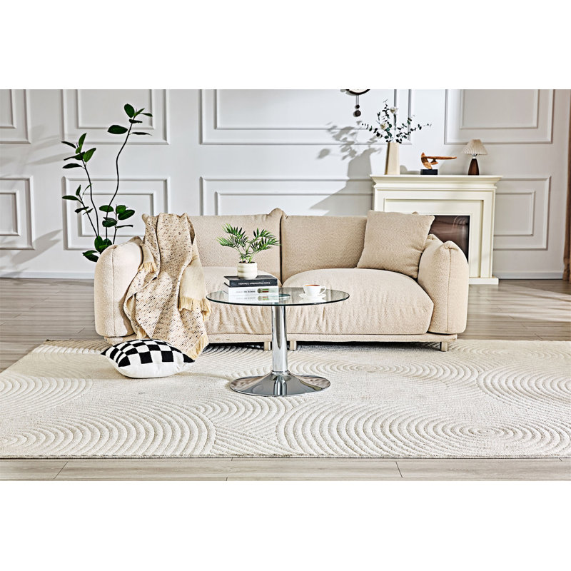 Table basse avec plateau en verre, Transparent / argent