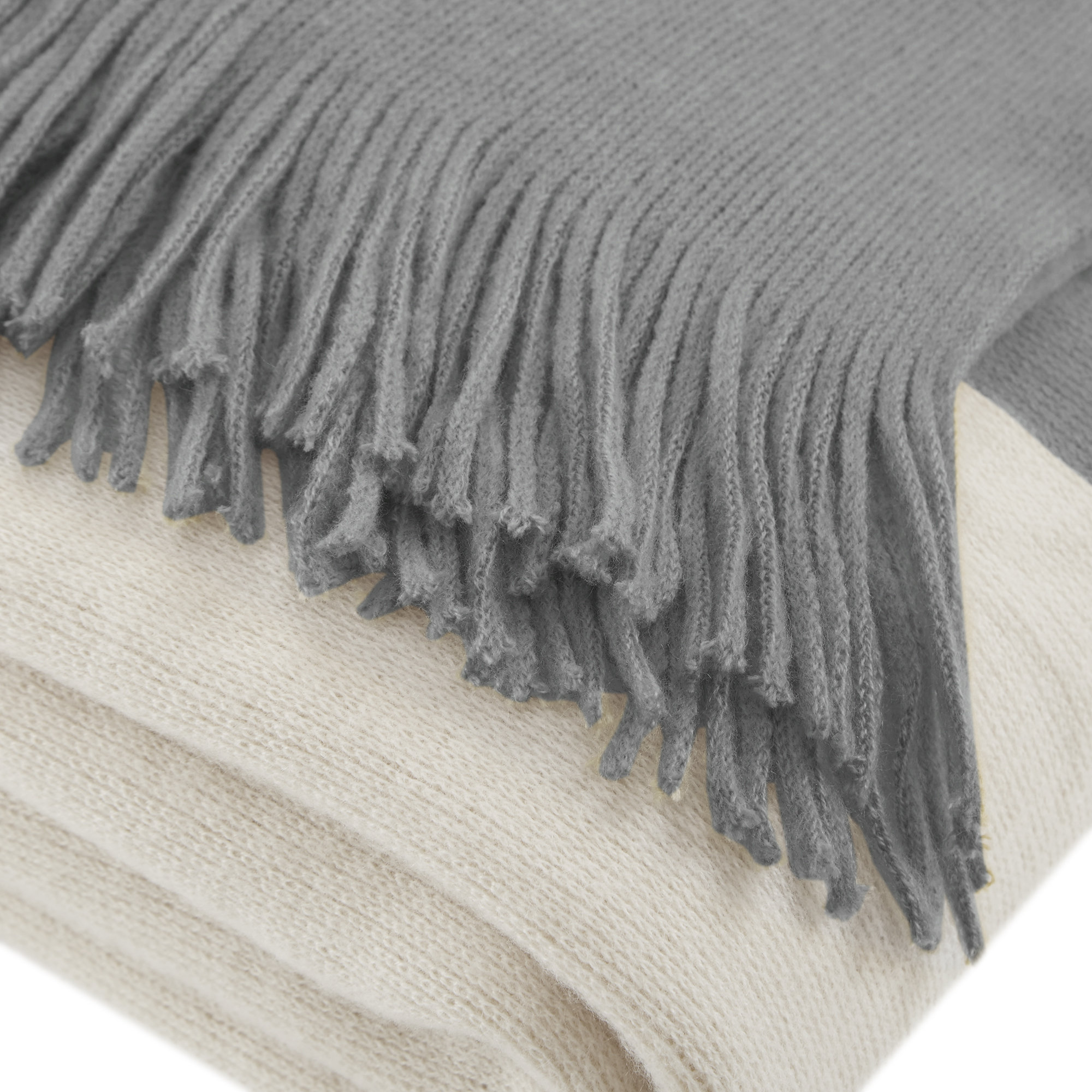 Linea Color Block Faux Cashmere Throw, Gray