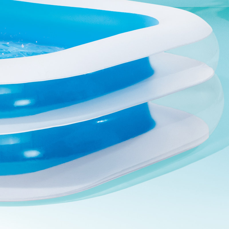 Intex Inflatable Swim Center Family Pool for 2-3 Kids, 8.6' L x 5.75' W x 22" H, Blue/White