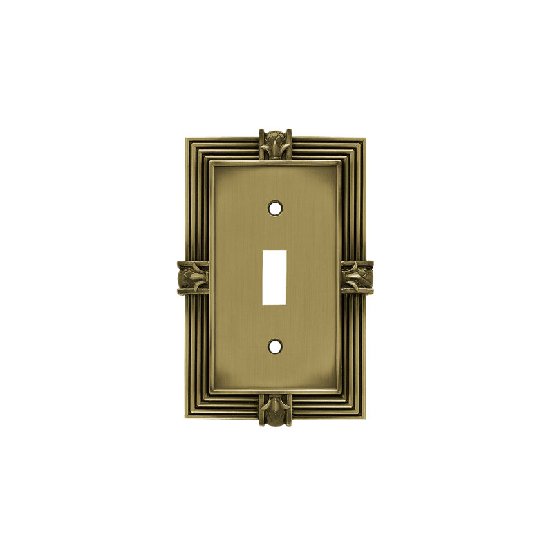 Pineapple 1-Gang Toggle Light Switch Wall Plate, Tumbled Antique Brass