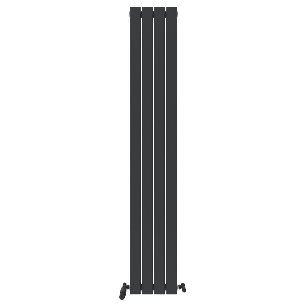 iBathUK Belgravia Vertical Double Slim Flat Panel Radiator Angled Valve
