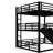 Black Metal Triple Bunk Bed With Slide For Queen Beds, Heavy - Duty And Reliable, Guardrails, Quiet Sleep In Guest Rooms Size Slide, Finish, Structure, Guardrails A-422385735