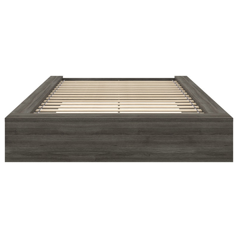 Hamdija Platform Bed, Gray Oak, King