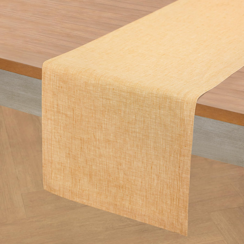 100% Pure Linen Table Runner - Athena, 156" x 14", Golden Nugget