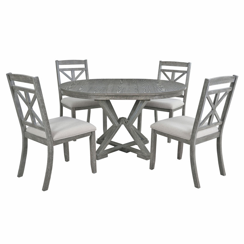 Ensemble de table de salle à manger extensible 5 pièces Trexm