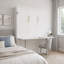 Lit escamotable mural blanc grand format facile à assembler avec bureau, pieds automatiques pour hôtel et salon