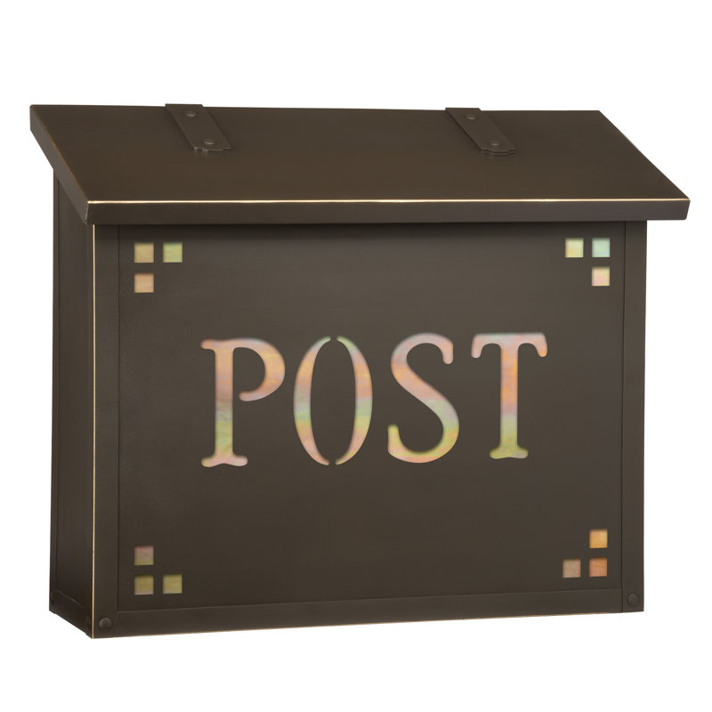 Boîte aux lettres murale en laiton 16,5 po x 13,3 po Pasadena, Bronze architectural, Or irisé