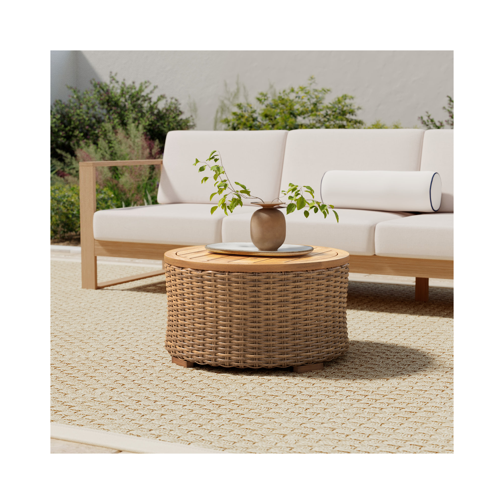 Maddie 25.6'' Outdoor Coffee Table, Natural