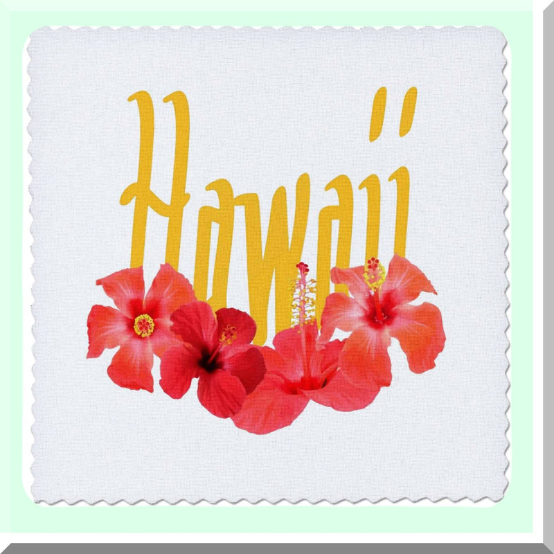 Aloha Hibiscus Paradise Quilt Square - Hawaiian Floral Garland Design - 10 x 10 Inch - Tropical Island Decor - Textile Art for Home Décor