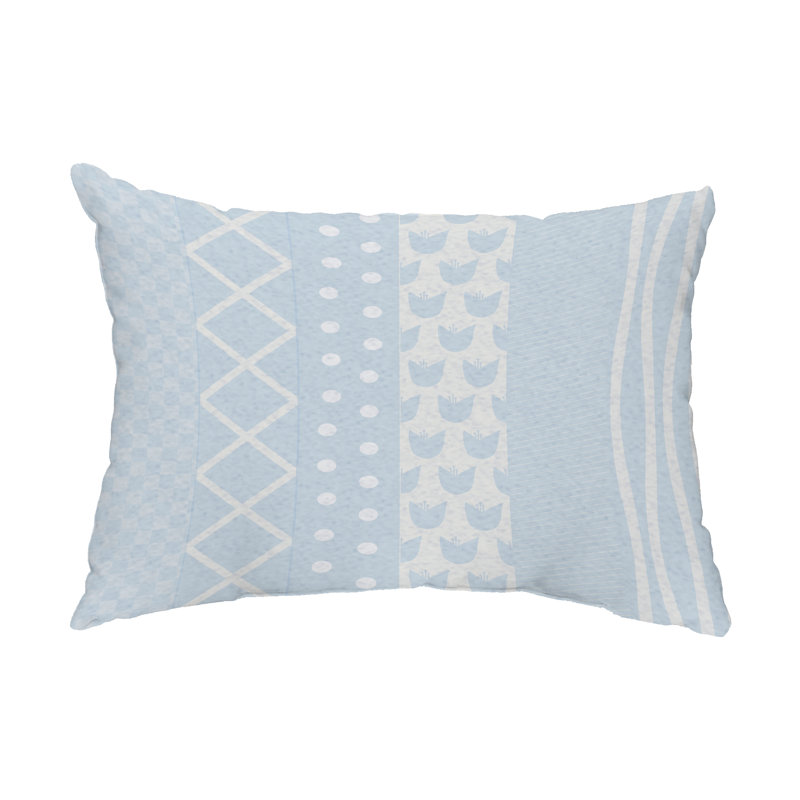  Housse de coussin d'extérieur rectangulaire à motif rayé, bleu
