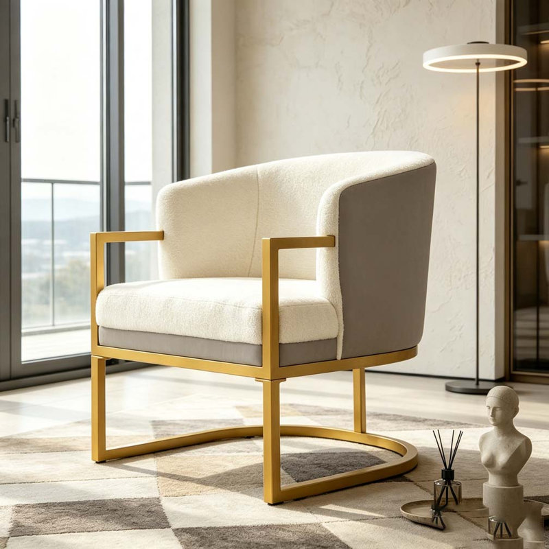 Chaise de lecture rembourrée Modern, Brun