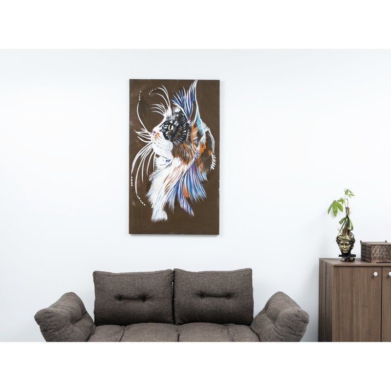 Peinture murale sur toile captivante de 47 po x 27 po - brune, peinte à la main pour un effet hypnotisant, ajoute une valeur esthétique aux murs