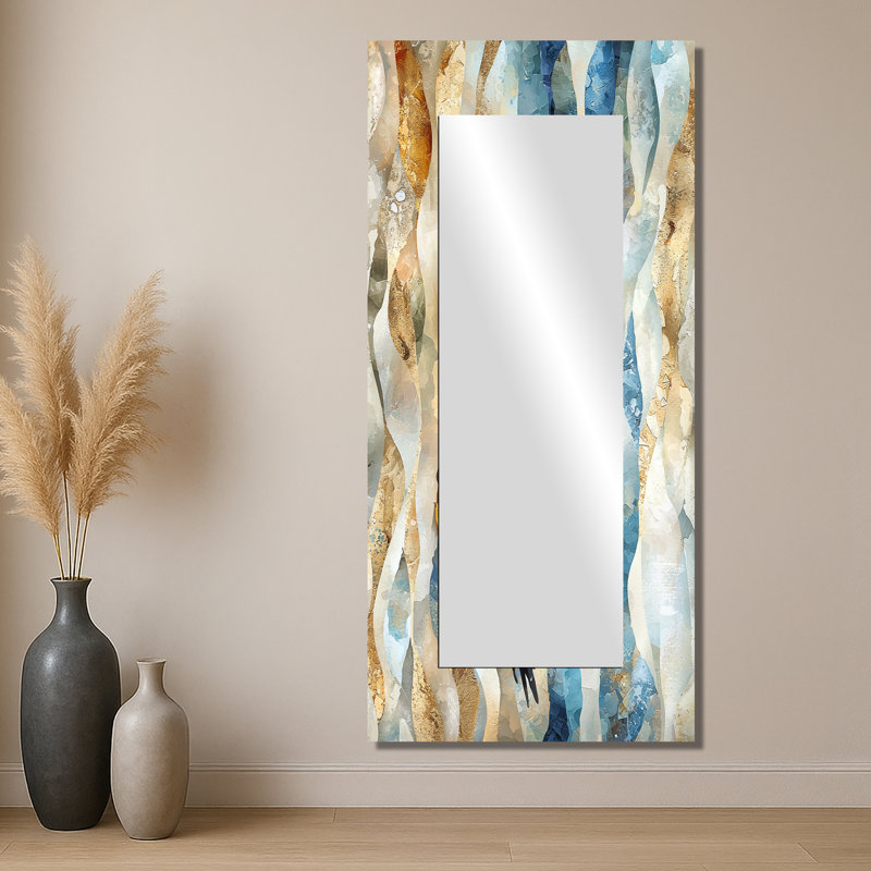 Coastal Seagull The Watchful Gull I - miroir mural animaux - imprimé sur métal, 28 po x 60 po