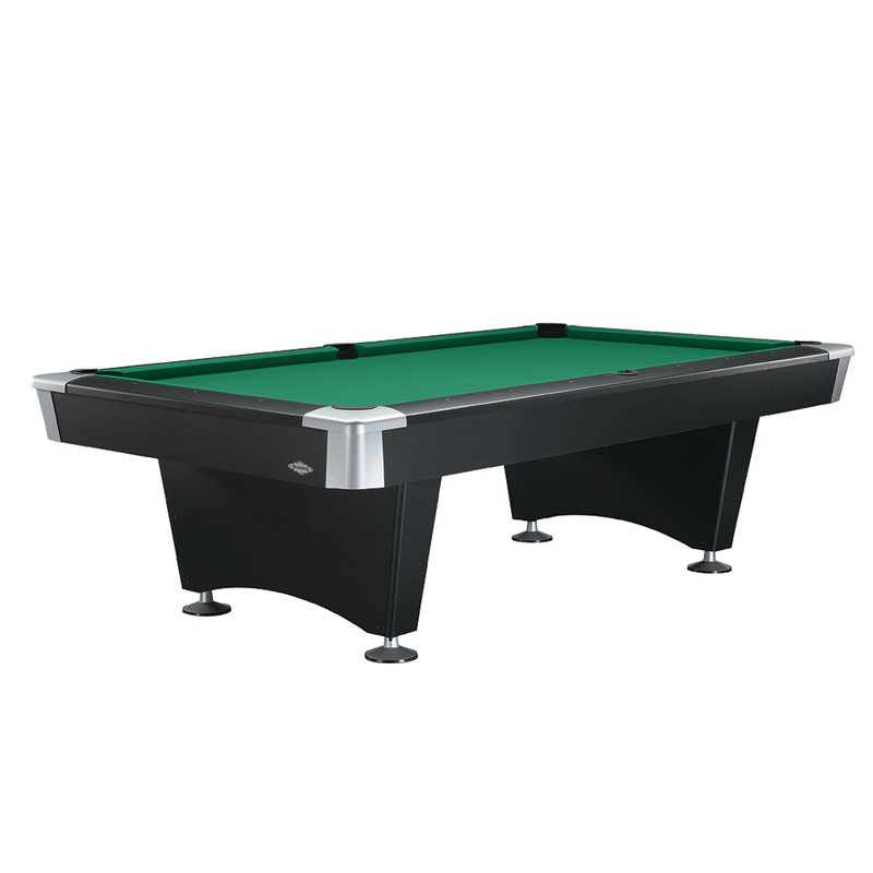 Table de billard Brunswick Boca - Finition noire moderne avec construction durable et viseurs de rail en métal, feutre vert Brunswick