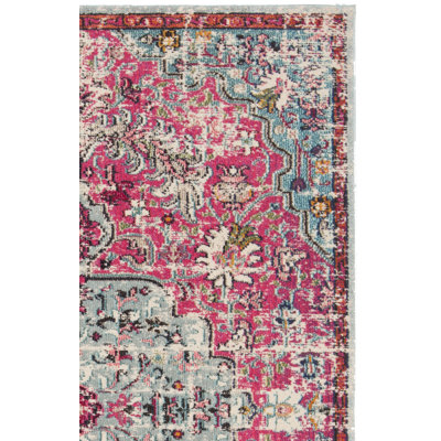 Tapis fuchsia / bleu sarcelle Felty