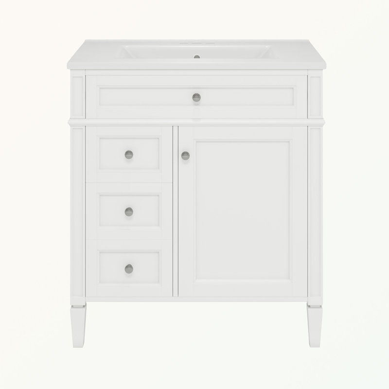 Svensen 30'' Single Bathroom Vanity with Top, White