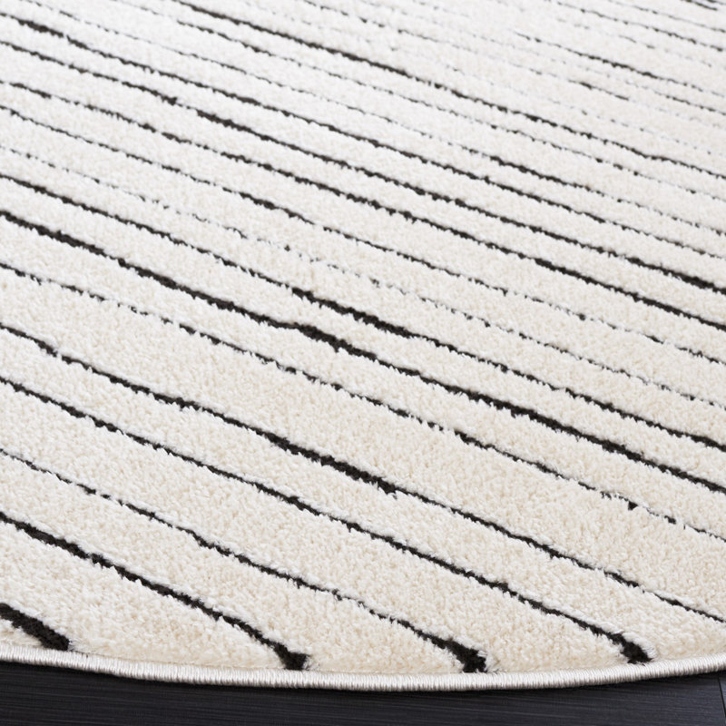 Striped Area Rug, Round 201cm