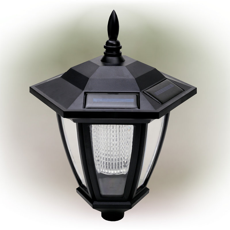 Tête de lanterne DEL à énergie solaire 1 lumière H 10 po Sartell