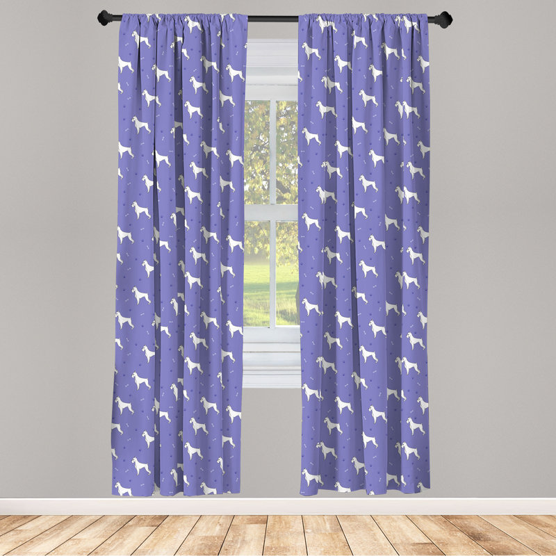 Turtle Semi-Sheer Rod Pocket Curtain Panels, 28" x 63", Purple