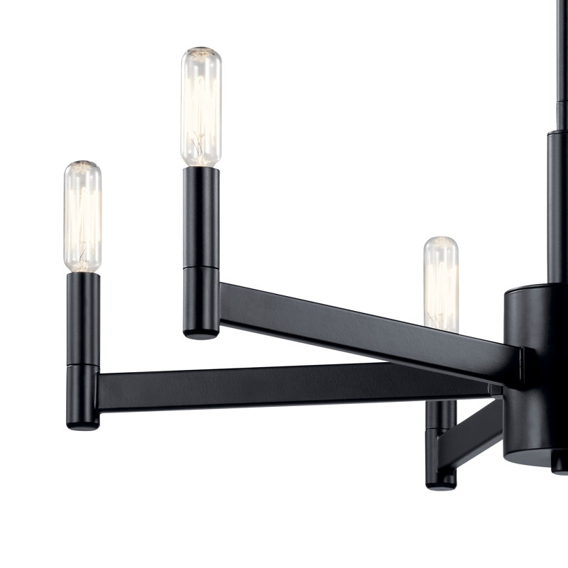 Tuscany Dimmable Classic / Traditional Chandelier,  9.25'' H X 35.5'' W X 35.5'' D, Black