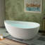 Baignoire autoportante contemporaine en résine de couleur unie mat L 63 po x l 35-3 / 8 po WOODBRIDGE
