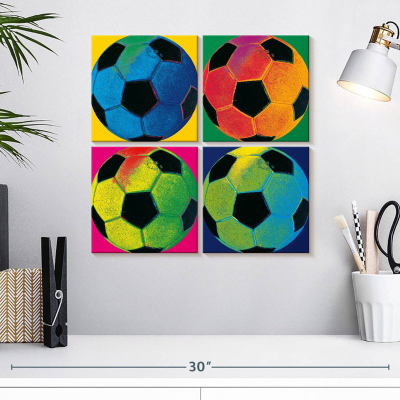 Ballon quatre soccer, H 18 po x l 18 po